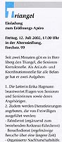Einladung zum Eröffnungsapero