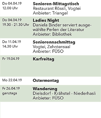 Seniorenkalender April 2019 rechts