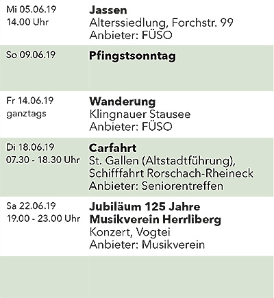 Seniorenkalender Juni 2019 rechts